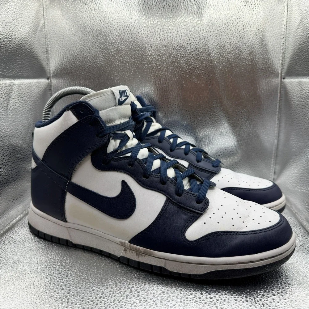 Size 13 Nike Dunk High Retro Midnight Navy 2021‎ Mens Sneaker Shoes DD1399-104